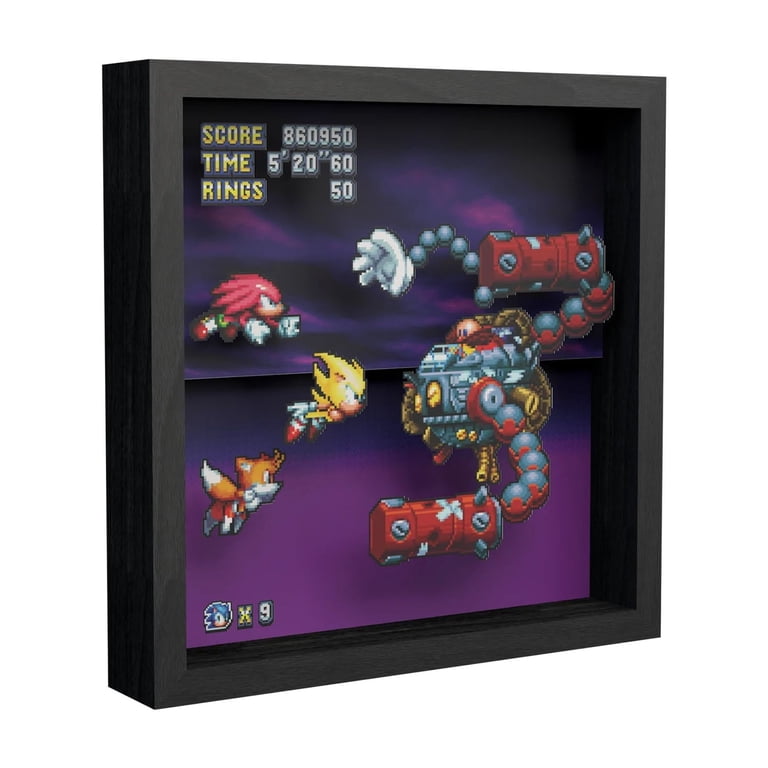 Pixel Frames Sonic Mania Heroes vs Dr Eggman 9x9 Shadow Box Art