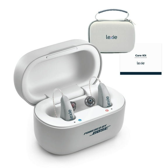 Lexie B2 Plus Powered by Bose Self-Fitting Rechargeable Receiver-in-Canal OTC Hearing Aid Bundle