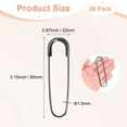 thumbnail image 3 of Uxcell 20-Pack Large Safety Pin, 3.15 In(80mm) Zinc Alloy Heavy Brooch Pin for Sewing ClothesDecorative Safety Pins [Black], 3 of 7