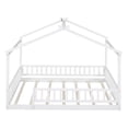 thumbnail image 5 of Bellemave Full Size House Floor Bed for Kids, Wooden Montessori Full Bed with Fence Railings and Support Slats, No Box Spring Needed (White), 5 of 7