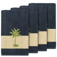 thumbnail image 2 of Authentic Hotel and Spa  Turkish Cotton Palm Tree Embroidered Midnight Blue Bath Towels (Set of 4), 2 of 4