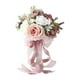 thumbnail image 4 of Ramo de novia de boda Flores artificiales Novia romántica sosteniendo flores Boda Rosa oscuro, 4 of 9