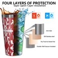 thumbnail image 3 of 16oz Tumblers Red Christmas Snowflake Pattern Stainless Steel Vacuum Insulated Double Wall Travel Tumbler Cups Mug with Lid and Straw,Cleaning Brush for Coffee,Tea, 3 of 4