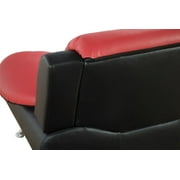 Beverly Fine Furniture 2 Piece Faux Leather Contemporary Living Room Sofa, Loveseat Set. Black&Red