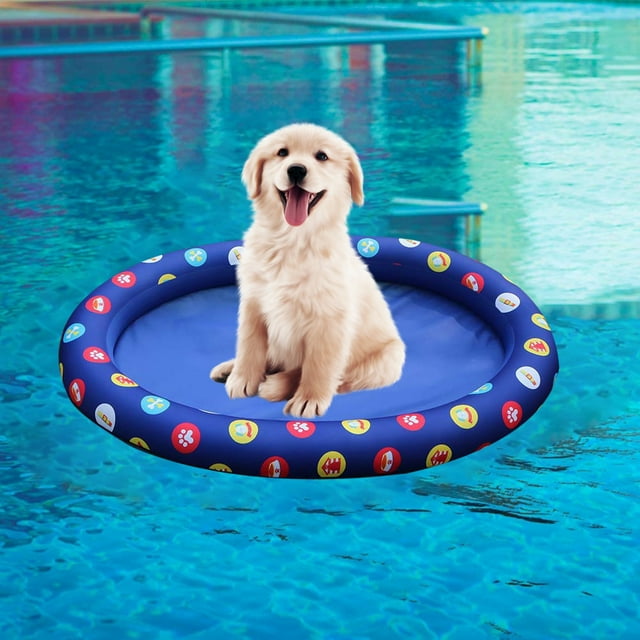Flmtop House Print Swimming Pool Pet Dogs Inflatable Floating Raft Water Play Cushion