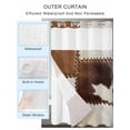 thumbnail image 2 of No Hook Shower Curtain with Snap in Liner,Western Farm Cow Leather Texture Waterproof Bath Curtain Double Layers with See Through Top Window,Brown White Animal Skin Hotel Shower Curtains 36x72in, 2 of 9