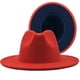 thumbnail image 5 of Sombrero de copa de lana de color exterior, color camello interior, sombrero rojo estilo jazz, sombrero de fieltro de cachemira, 5 of 6