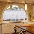 thumbnail image 3 of Nvzi-a Lace Sheer Kitchen Cafe Curtain Valance Floral Embroidered Rod Pocket Short Curtain for Small Window 1 Piece (51" x 16", White), 3 of 4