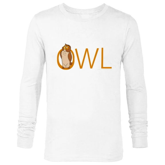 Disney Winnie the Pooh Owl Classic Lettering - Long Sleeve T-Shirt for Men - Customized-White