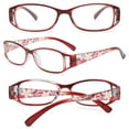 thumbnail image 3 of KOOSUFA Womens Floral Color Reading Glasses 4.50 Quality Rectangle Readers Eyeglasses Eyewear Red, 3 of 7