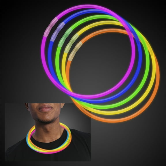FlashingBlinkyLights 50 22" Premium Glow Stick Necklaces Assorted Colors Glowsticks
