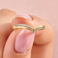 thumbnail image 3 of vylahjewellery Rose Gold Vermeil Chevron Wedding Band for Women, V Shaped Engagement Ring, Curved Stackable Engagement Ring, Anniversary Gift Ring, 3 of 7