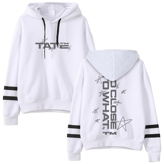 JINQUANRUN Tate Mcrae SC2W Stars Pullover Hoodie Unisex Long Sleeve Pocketless Fashion Sweatshirt