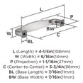thumbnail image 3 of Amerock Franklin 3-3/4 inch Center-to-Center Polished Chrome Cabinet Pull, 10 Pack, 3 of 4
