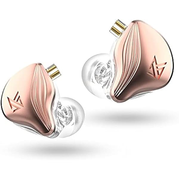 wonima11 KZ ZEX Earbuds, Electrostatic HiFi in Ear Monitor Wired Headphones (Pinkgold, Without Mic)
