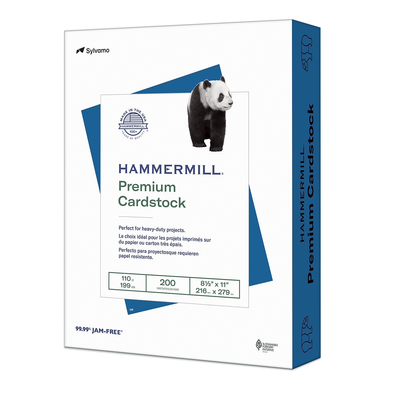 Hammermill Premium 110 lb. Cardstock Paper 8.5' x 11' Blue 200 Sheets/Ream (168350R)