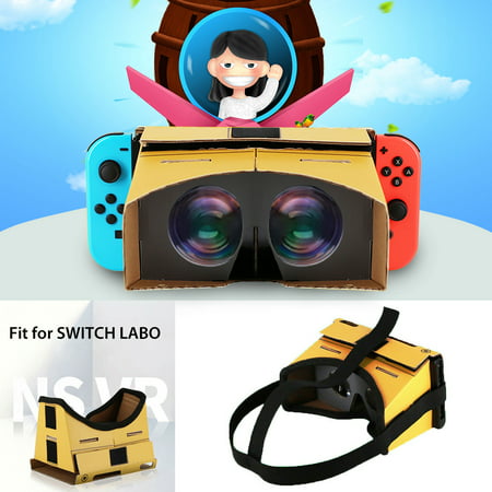 VR Glasses Carton Game VR Folding DIY Cardboard Headset W/Headset Strap for Nintend Switch NS Labo VR (Best Cardboard Vr Games)