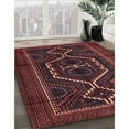 thumbnail image 3 of Ahgly Company Machine Washable Indoor Round Traditional Saffron Red Area Rugs, 4' Round, 3 of 7