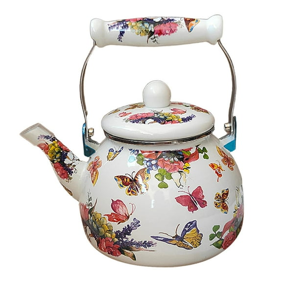 Tetera de esmalte resistente y multifuncional para calentar leche, agua y café, ideal para oficina, cocina, hogar, agua hirviendo y té.
