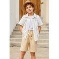 thumbnail image 6 of Arshiner Boys Linen Shorts with Elastic Waist Breathable Summer Beach Shorts for Kids, 6 of 6