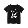 thumbnail image 2 of 2024 Nueva camiseta de moda para niños, ropa para niños de manga corta en blanco y negro, camiseta con estampado de roca para niños y niñas, 2 of 5