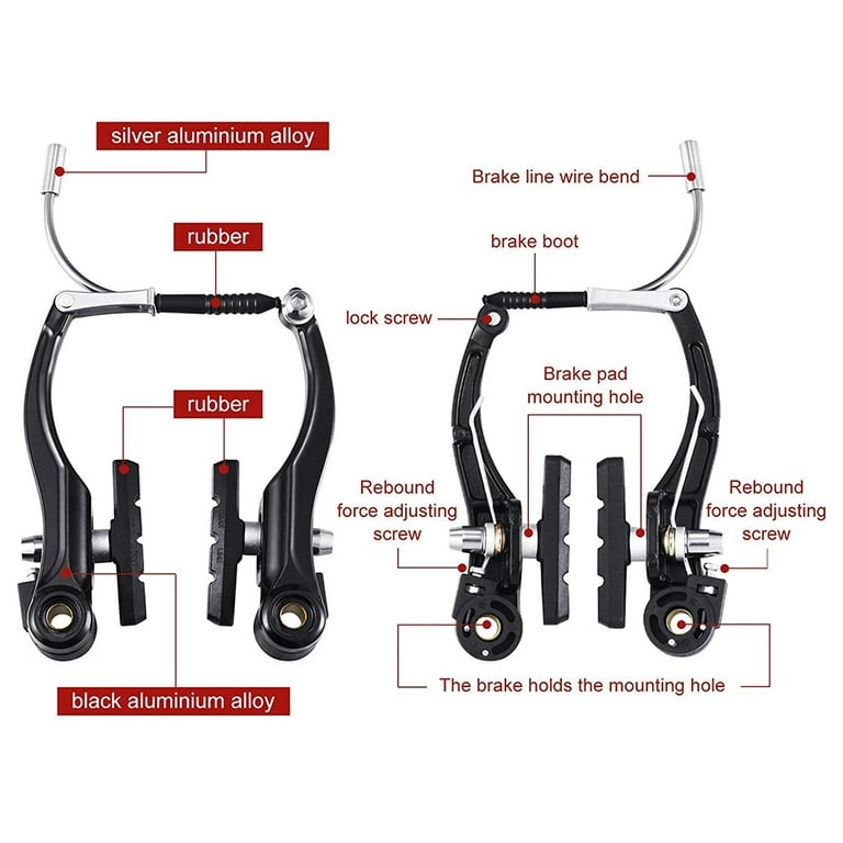Complete Alloy Mtb Bike V-brake Set,alloy Levers, Front & Rear Cables