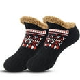 thumbnail image 3 of Adult Knitted Slipper Socks Warm Cozy Fuzzy Socks Non Slip Socks Winter Fluffy Sleep Socks with Grips for Women Men, 3 of 3
