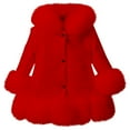 thumbnail image 3 of Otqutp Toddler Button Down Jackets Kids Girls Coat Winter Windproof Thicken Coat Long Sleeve Jacket Toddler Warm Outerwear Warm Jacket 3-14 Years(Red,5-6 Years), 3 of 3