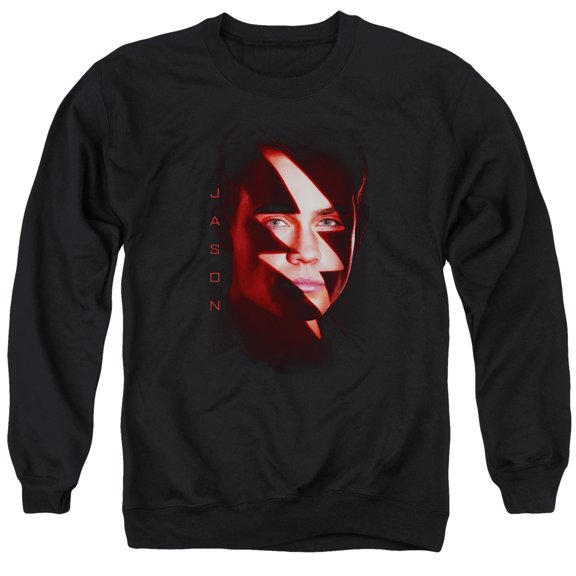 Power Rangers Jason Bolt Adult Crewneck Sweatshirt Black
