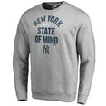 thumbnail image 2 of Men's Heathered Gray New York Yankees Hometown Collection New York State Pullover Sweatshirt, 2 of 3