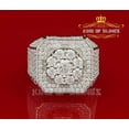 thumbnail image 2 of King of Bling's 925 White Square Sterling Silver Cubic Zirconia 8.50ct Men's Ring Size 9, 2 of 9