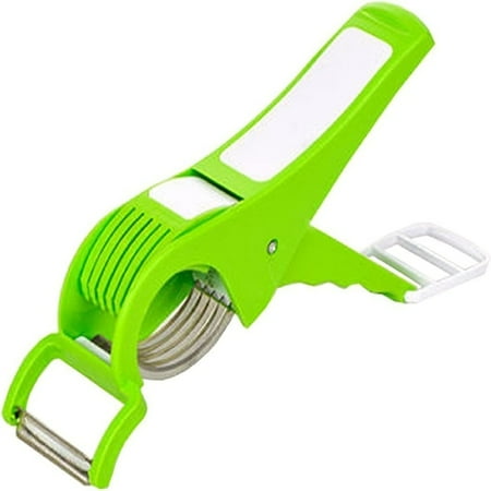 

CNKOO Veg Cutter Durable Veggie Slicer Vegetable Cutter Slicer Chopper Extra Sharp Stainless Steel 2 in 1 Vegetable Cutter with Peeler Chilly Cutter With Lock System/Plastic