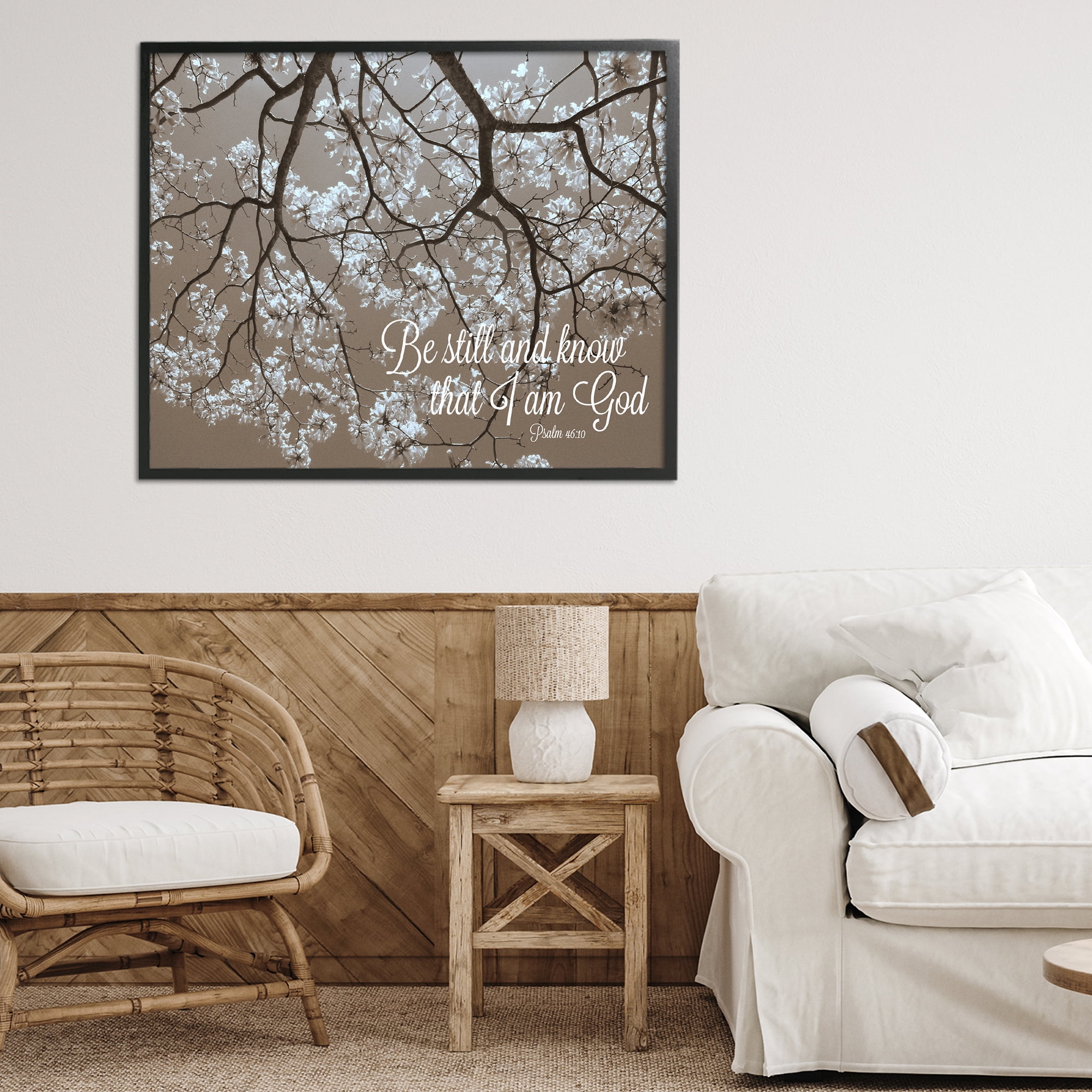 Stupell Industries Be Still Apple Blossoms Black Framed Giclee Art, design by Gail Peck