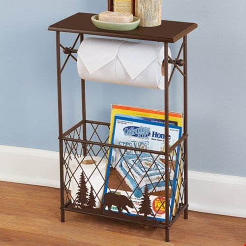 Northwoods Bear Magazine and Toilet Paper Holder