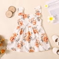 thumbnail image 4 of PatPat Floral Girl Dress Toddler Girls Summer Dresses Button Ruffled One Piece Sleeveless Strap Dress, White, 18M-6Y, Clearance, 4 of 7