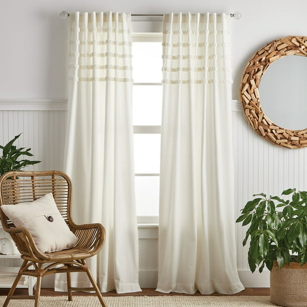 Martha Stewart Water S Edge Tufted Indoor Polyester Light Filtering Backtab Curtain Panel Pair White 50 X84 Set Of 2 Com Martha Stewart Water S Edge Tufted, Martha Stewart Curtains
