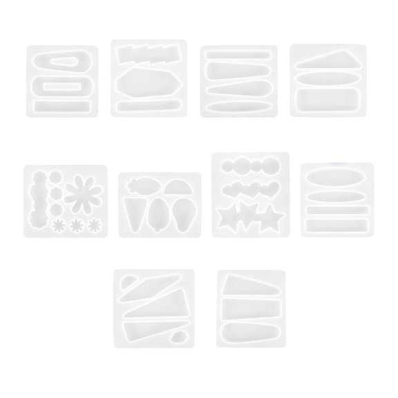 10Pcs Jewelry Silicone Molds for Hair Clip Necklace Charm Earring Pendant