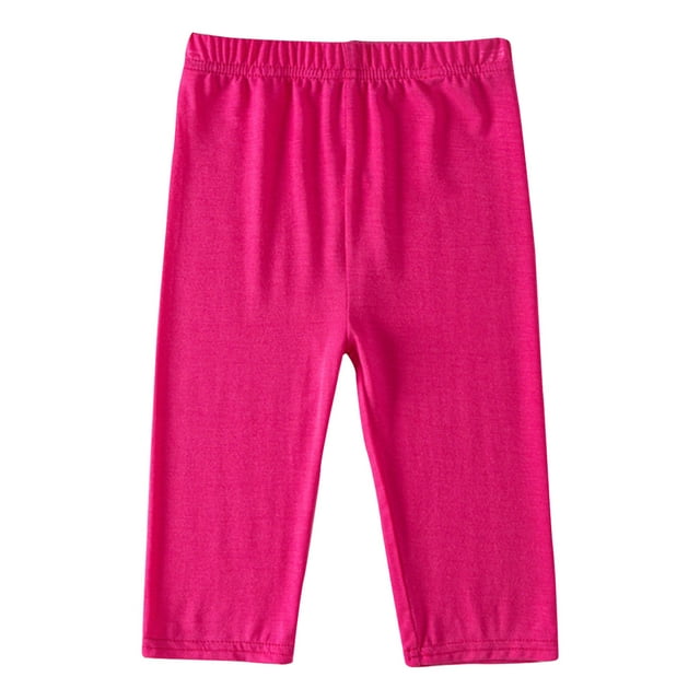 Baby Girl Solid Color Elastic Waist Jogger Pants Sweatpants Capris Girls Cropped Pants Summer Thin Children's Clothing Leggings for Girls Baby Pants Childrens Cropped Pants Pinks 2 Years