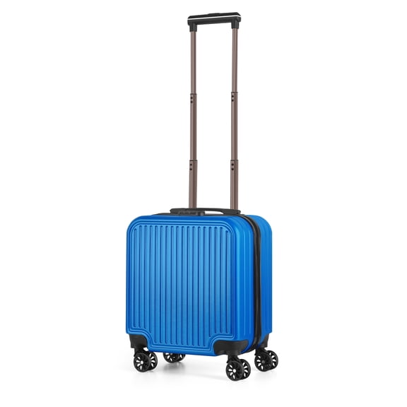 16 Inch Hardside Carry-On Luggage, Airline Approved Under Seat Suitcase with Spinner Wheels, Blue Lightweight Mini Travel Bag with Combination Lock