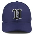 thumbnail image 2 of Daxton Premium Mid Profile Hat Semi Curved Visor Navy Cap White Black Gothic Embroidered, Letter V, 2 of 4
