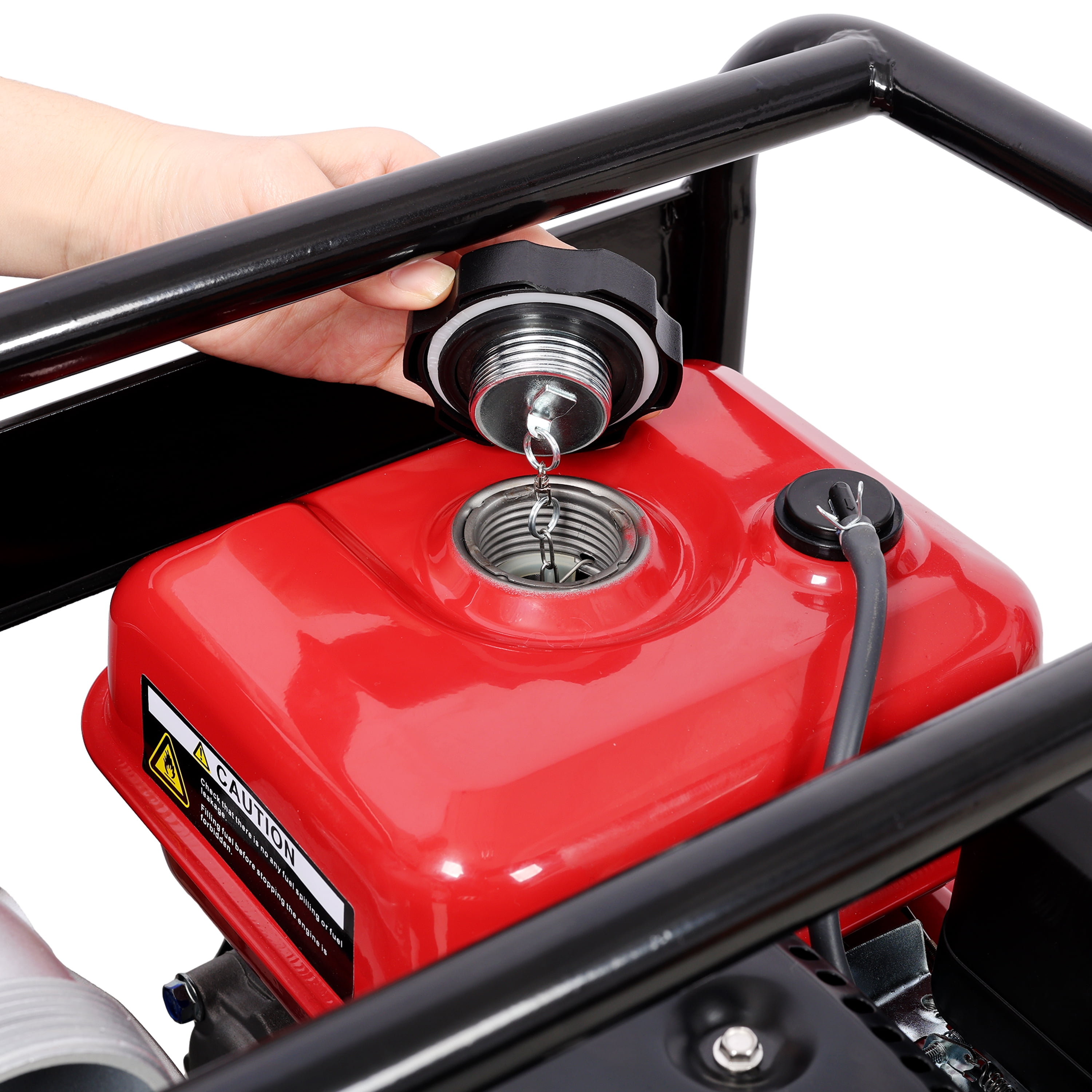 Portable Power Station Gas Engine Powered Water Pump 3" inlet&outlet, Flow:264Gpm , 7HP Engine 212CC, EPA Certificated, 3in NPT Connector, 3in to 2in coupler 2in1, 50 ft Discharge Hose, 12 ft Suction