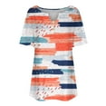 thumbnail image 3 of Patlollav Women'S Summer Plus Size Tshirt Casual V Neck Button Short Sleeve Crewneck Tunic Tops Cute Floral Print Shirts, 3 of 6