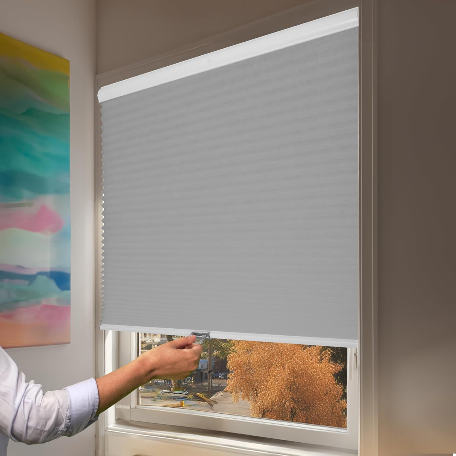 Chicology Silver Cordless Light Filtering Cellular Shades 36.25 in. W x 48 in. L