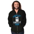 thumbnail image 4 of Best Llama Uncle Fathers Day Birthday Men's Big & Tall Graphic Zip Up Hoodie Brisco Brands 2X, 4 of 5