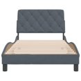 thumbnail image 2 of vidaXL Bed Frame with Headboard Dark Grey 100x203 cm Velvet, 2 of 5