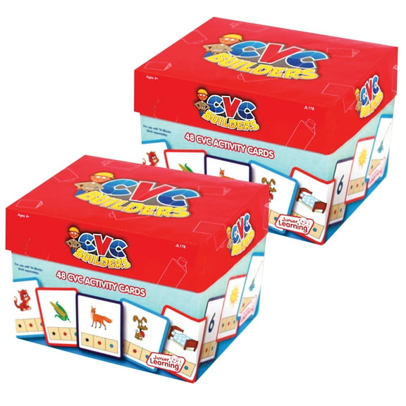 Junior Learning CVC Builders Activity Cards, 48 Per Set, 2 Sets