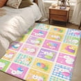 thumbnail image 4 of 2.7'x5' Area Rugs, Spring Easter Indoor Outdoor Area Rug for Living Room Bedroom, Colorful Cute Bunny Egg Checkered Washable Bathroom Rugs Kitchen Floor Carpet Mats Home Decor Aesthetic, 4 of 8