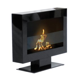 Anywhere Fireplace Soho Black Satin Indoor Fireplace Walmart Com
