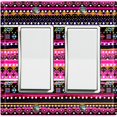thumbnail image 1 of Metal Light Switch Plate Cover Ethnic Aztec Tribal Art Pattern Pink SFR048, 1 of 13