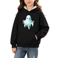 thumbnail image 2 of BRGZLK Toddler Boys Girls Halloween Sweatshirt Stylish Cute Pumpkin Ghost Long Sleeve Fleece Pullover Hoodies Crewneck Comfortable Shirt Tops with Pockets Black A 3-4 Years, 2 of 9